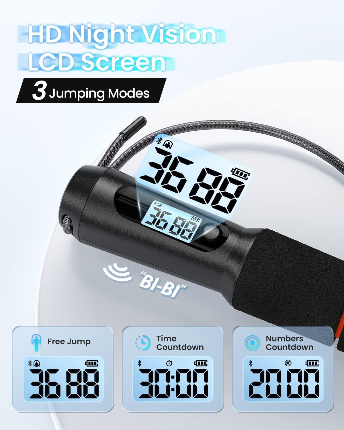 Smart Jump Rope – App-Connected, Adjustable Skipping Rope with Counter & Tangle-Free Design for Fitness & Training