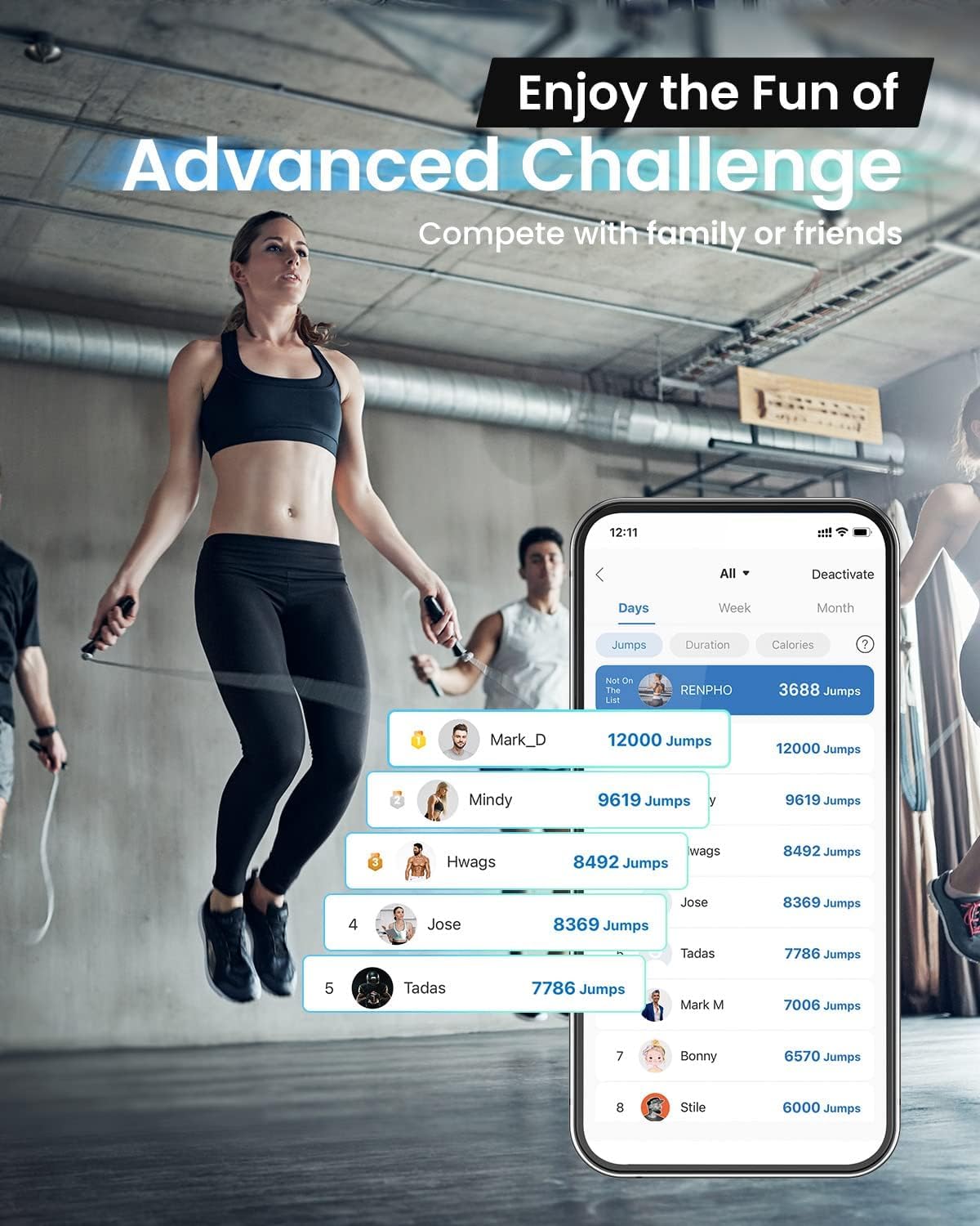 Smart Jump Rope – App-Connected, Adjustable Skipping Rope with Counter & Tangle-Free Design for Fitness & Training