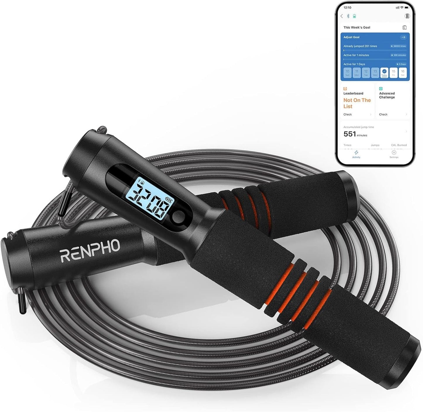 Smart Jump Rope – App-Connected, Adjustable Skipping Rope with Counter & Tangle-Free Design for Fitness & Training
