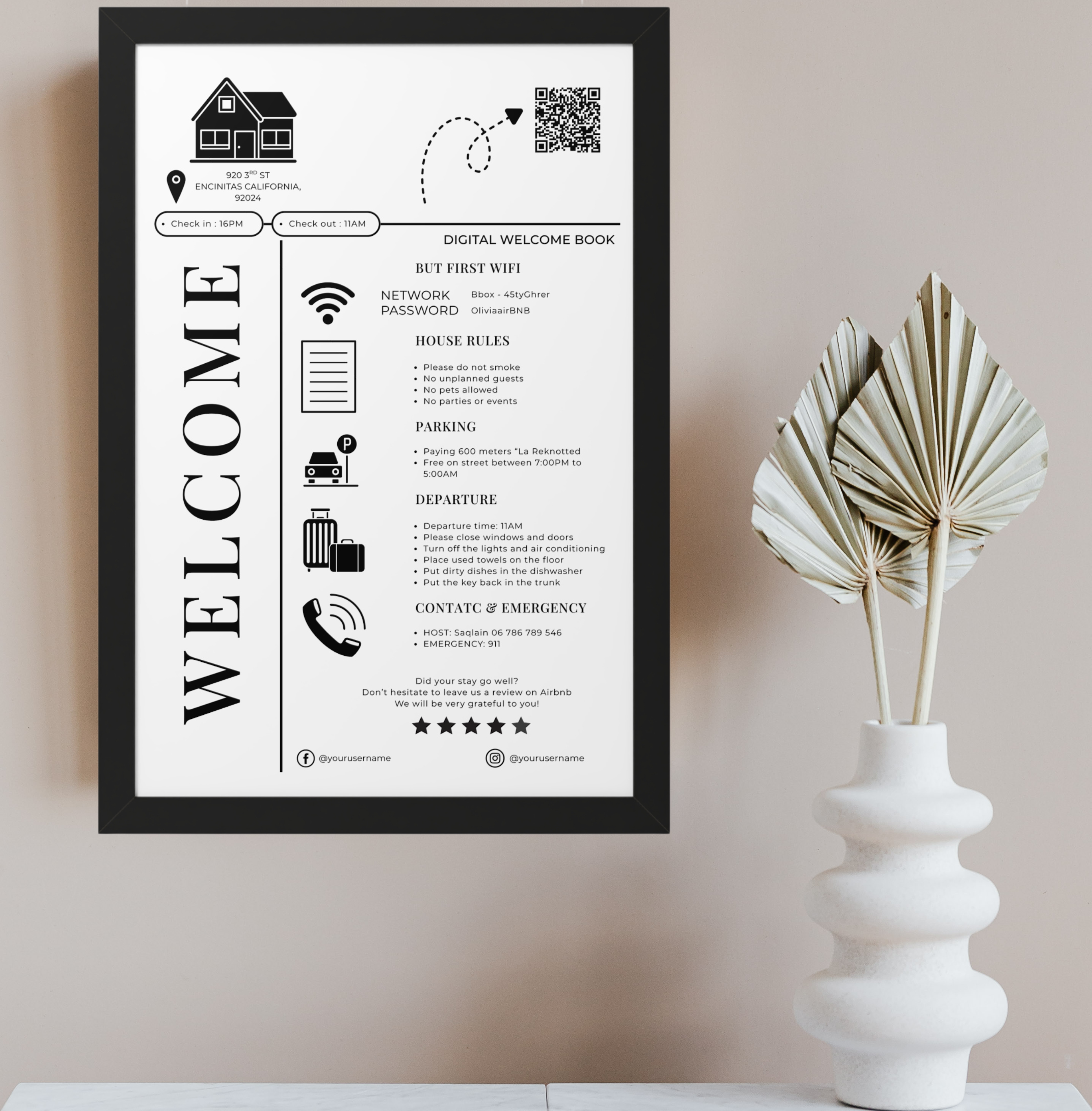 Tory Welcome Sign & Digital Book