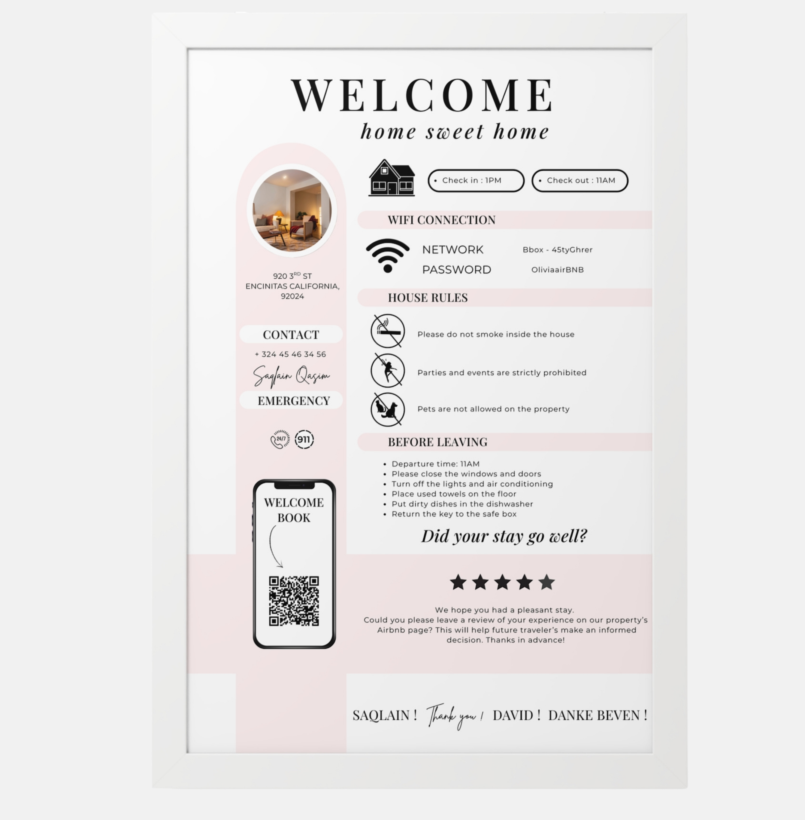 Aura Welcome Sign & Digital Book