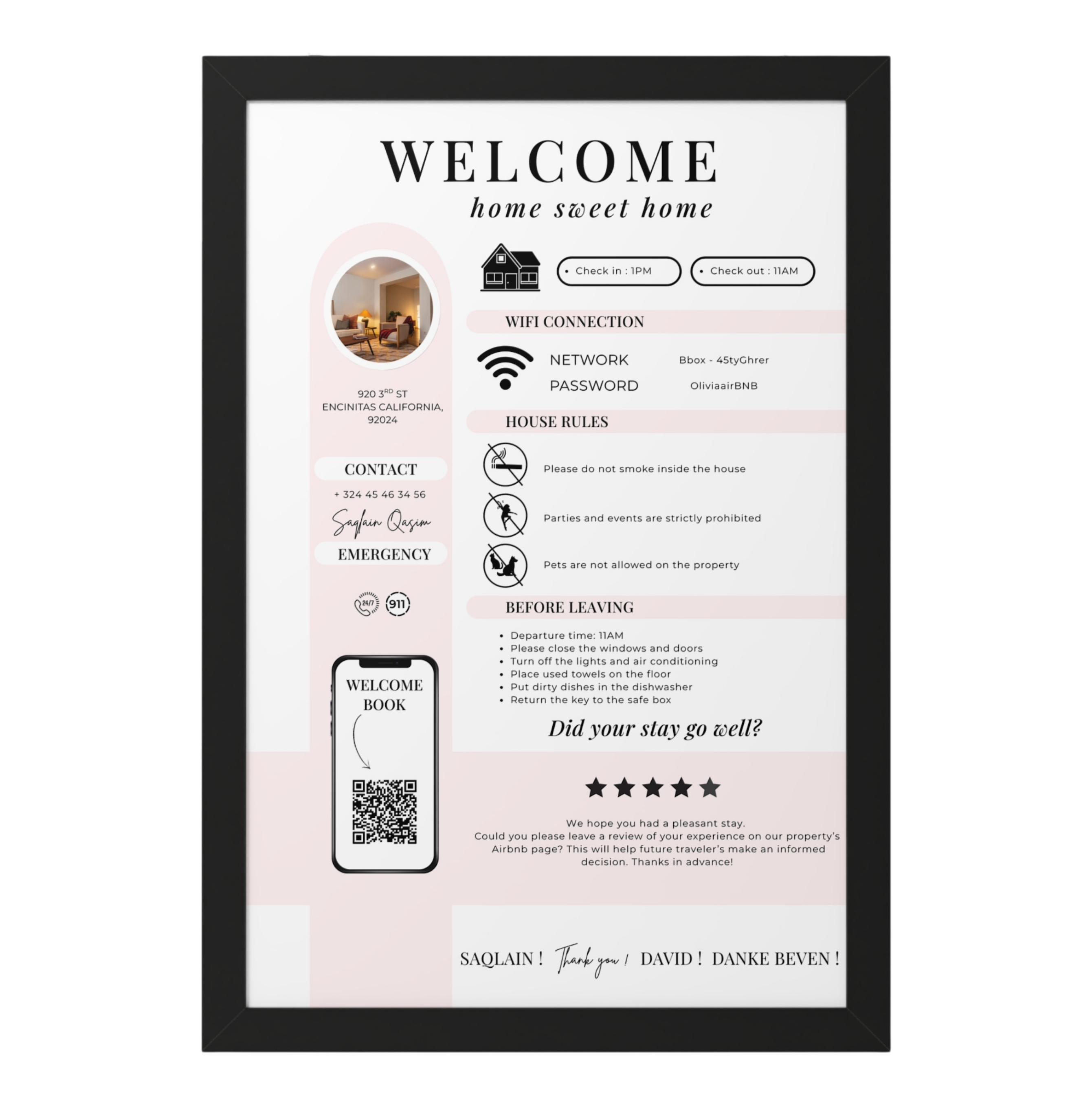 Aura Welcome Sign & Digital Book