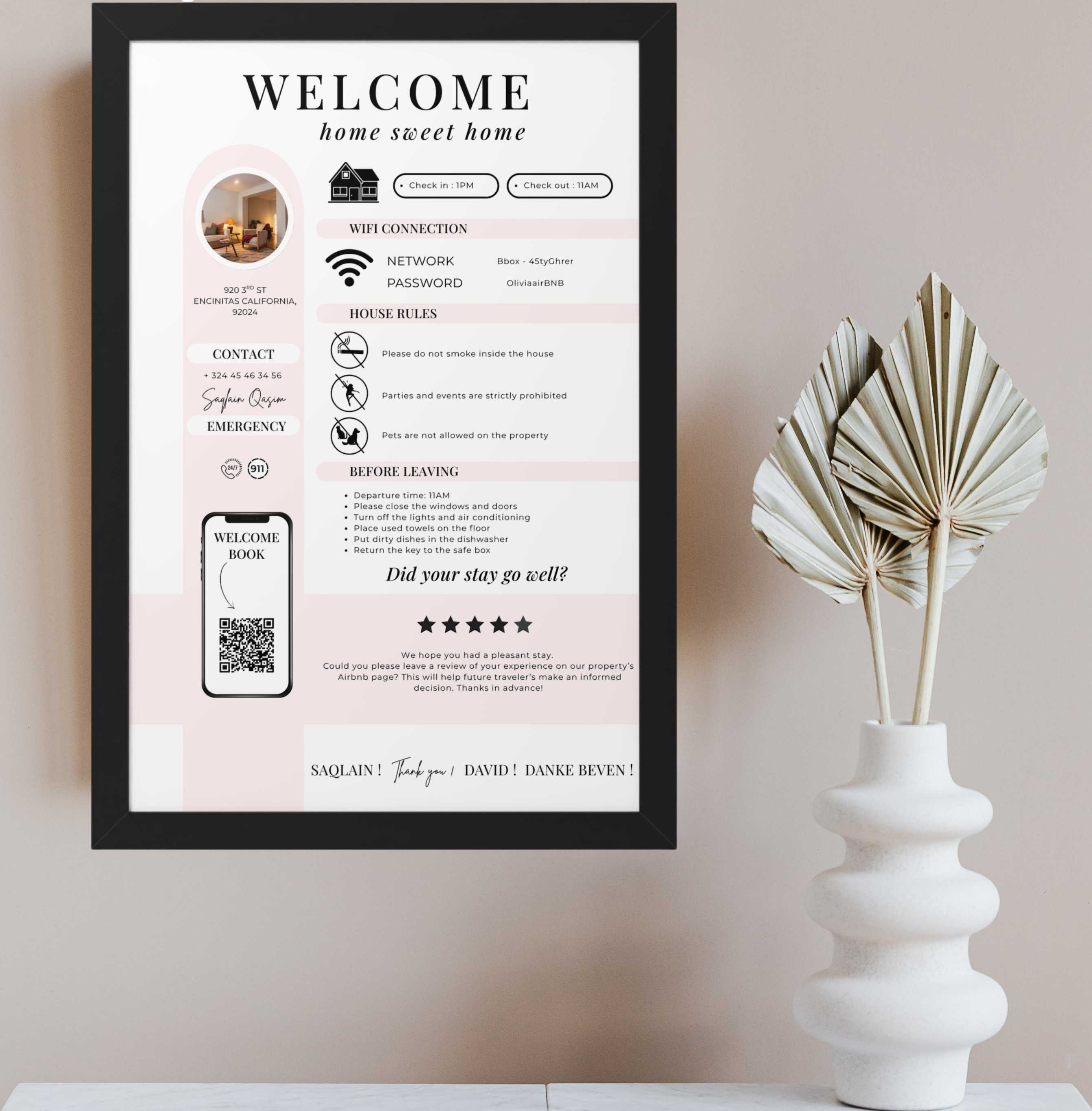 Aura Welcome Sign & Digital Book