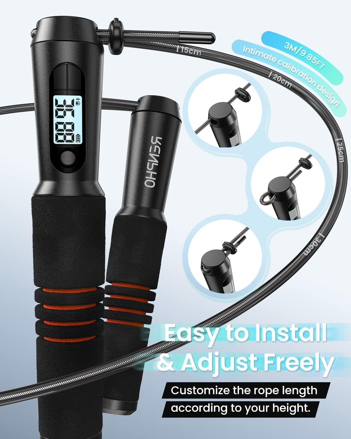 Smart Jump Rope – App-Connected, Adjustable Skipping Rope with Counter & Tangle-Free Design for Fitness & Training